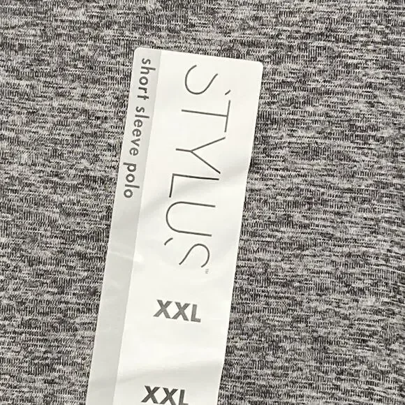 Stylus Polo Shirt Men's Size 2XL Gray Short Sleeve Athletic Lightweight NEW - Picture 4 of 7